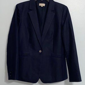 Ann Taylor LOFT navy blazer ribbon trim 8 #70270